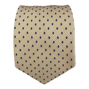 ERMENGILDO ZEGNA Gold Geometric Silk Tie ITALY 59"/ 3.7" EC